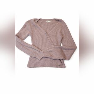 Hollister Mauve Fuzzy Wrap Sweater Cardigan Size M Soft Cozy